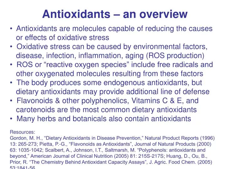PPT Antioxidants An Overview PowerPoint Presentation Free Download 