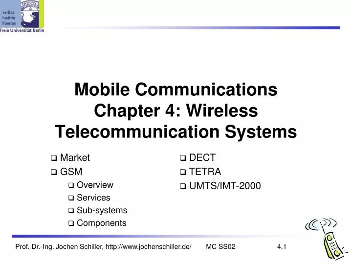 mobile communications chapter 4 wireless telecommunication systems n.