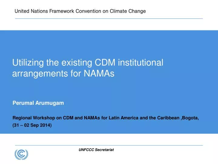 utilizing the existing cdm institutional arrangements for namas n.