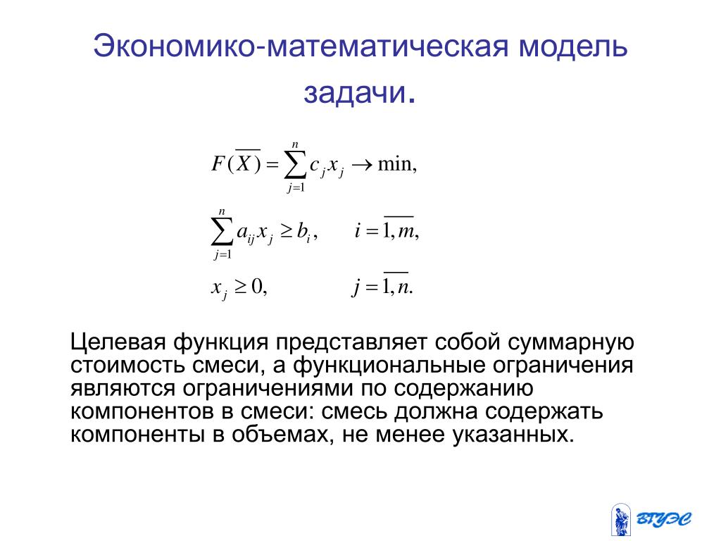 Процесс экономико математического моделирования