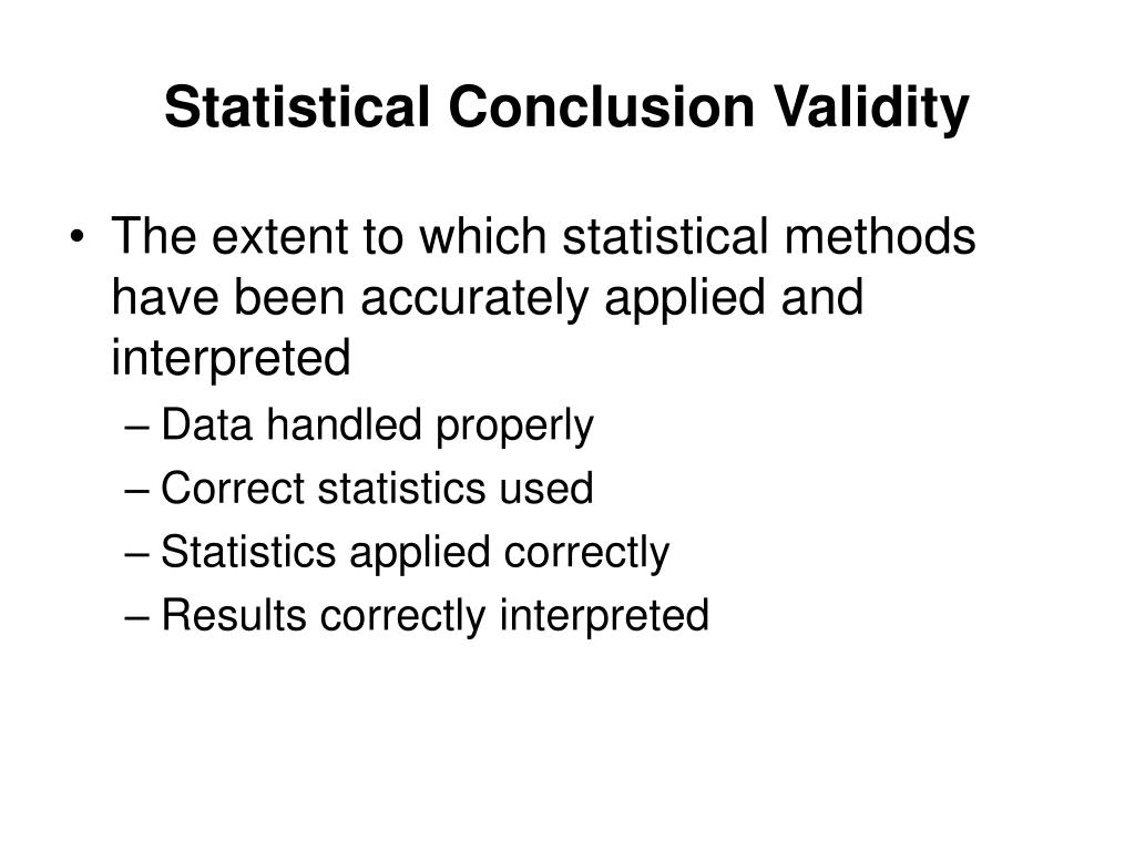 threats to statistical conclusion validity in research
