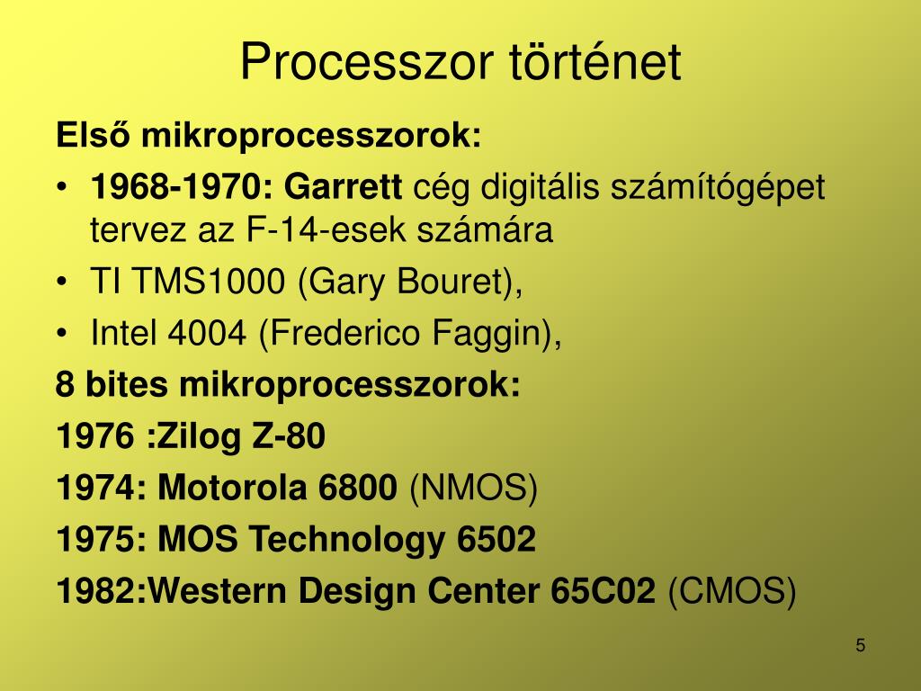 PPT - Processzorok PowerPoint Presentation, free download - ID:7015673
