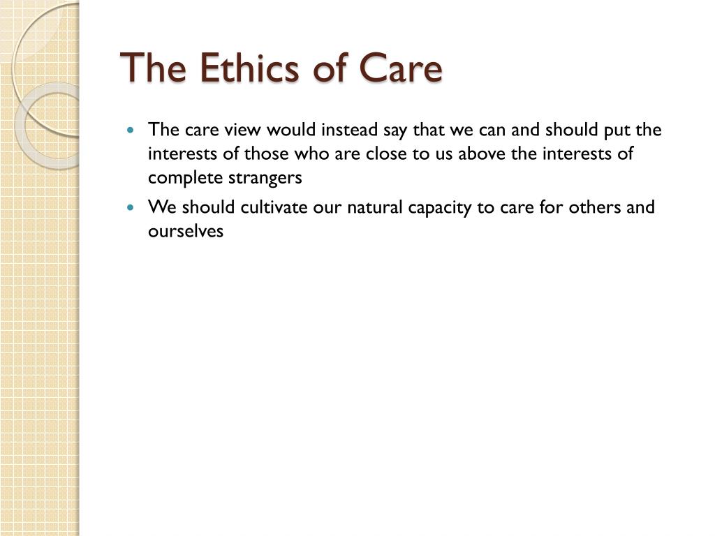 research on ethics of care