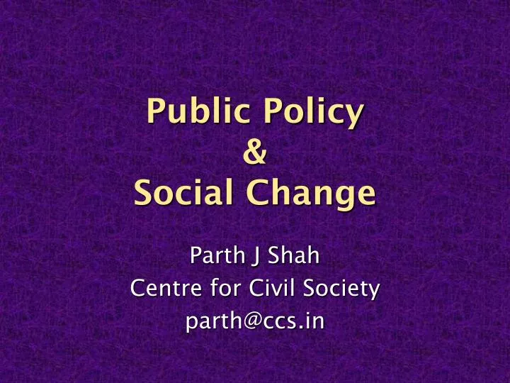 public policy social change n.