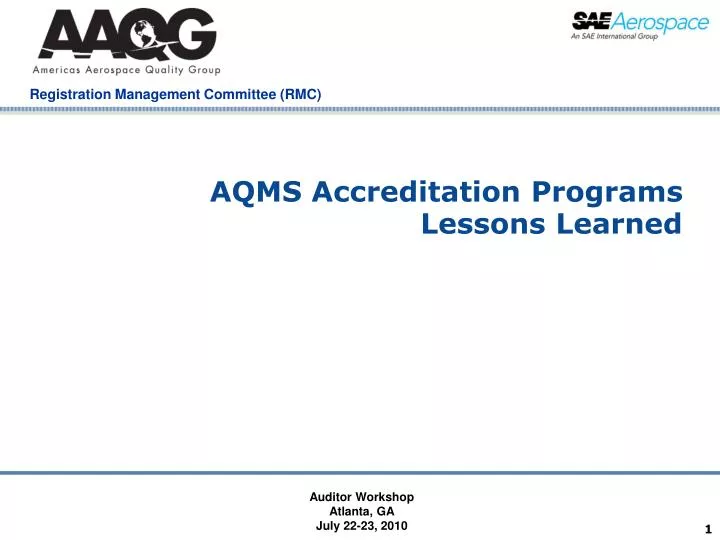 PPT - AQMS Accreditation Programs Lessons Learned PowerPoint ...