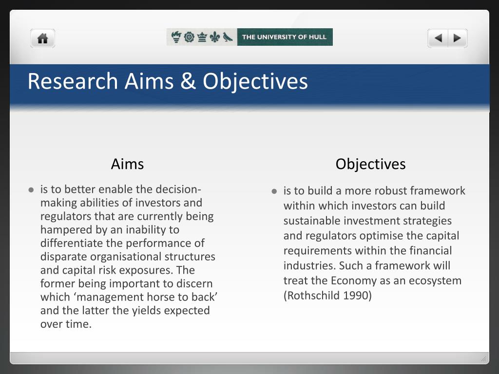 aims and objectives of a research proposal