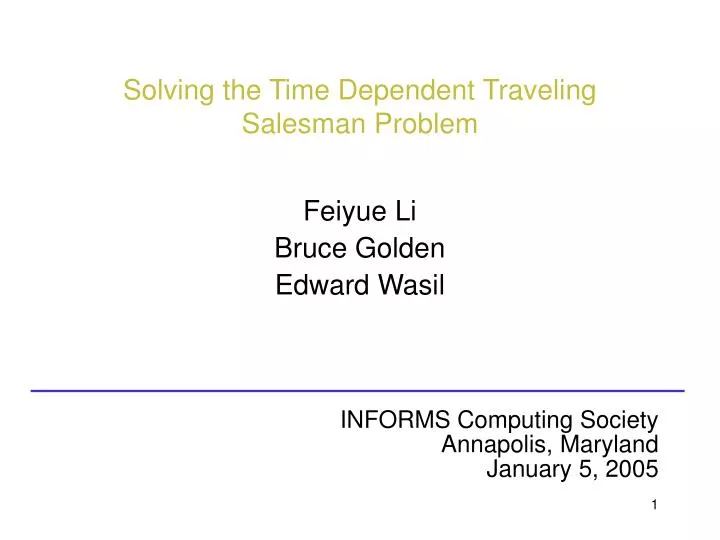 solving the time dependent traveling salesman problem n.