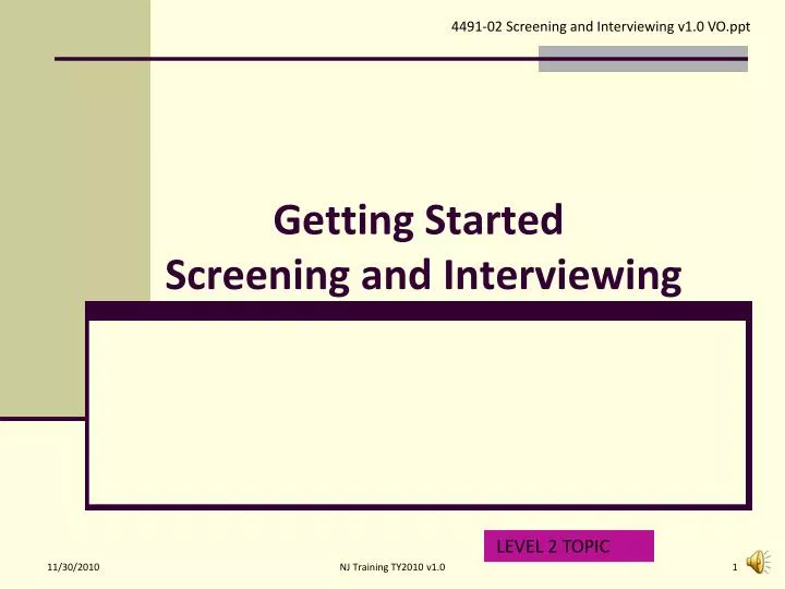 getting started screening and interviewing n.