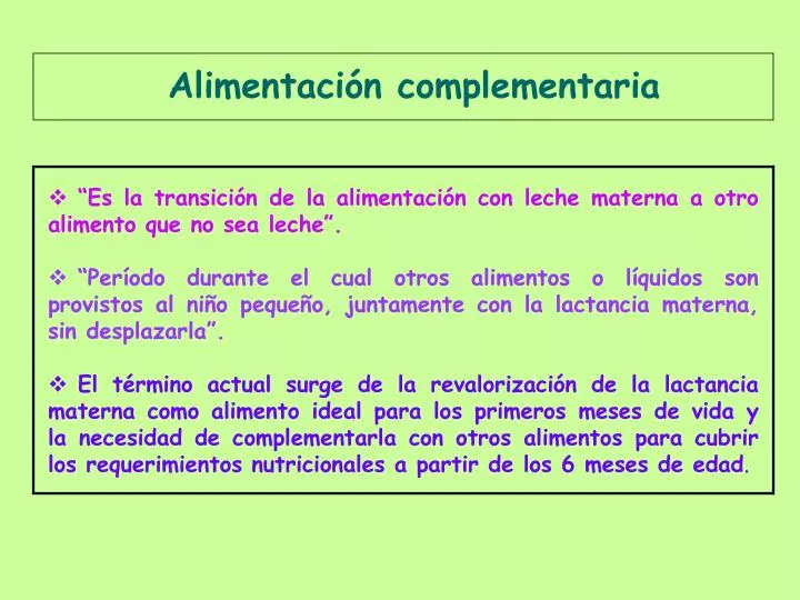 Ppt Alimentacion Complementaria Powerpoint Presentation Free