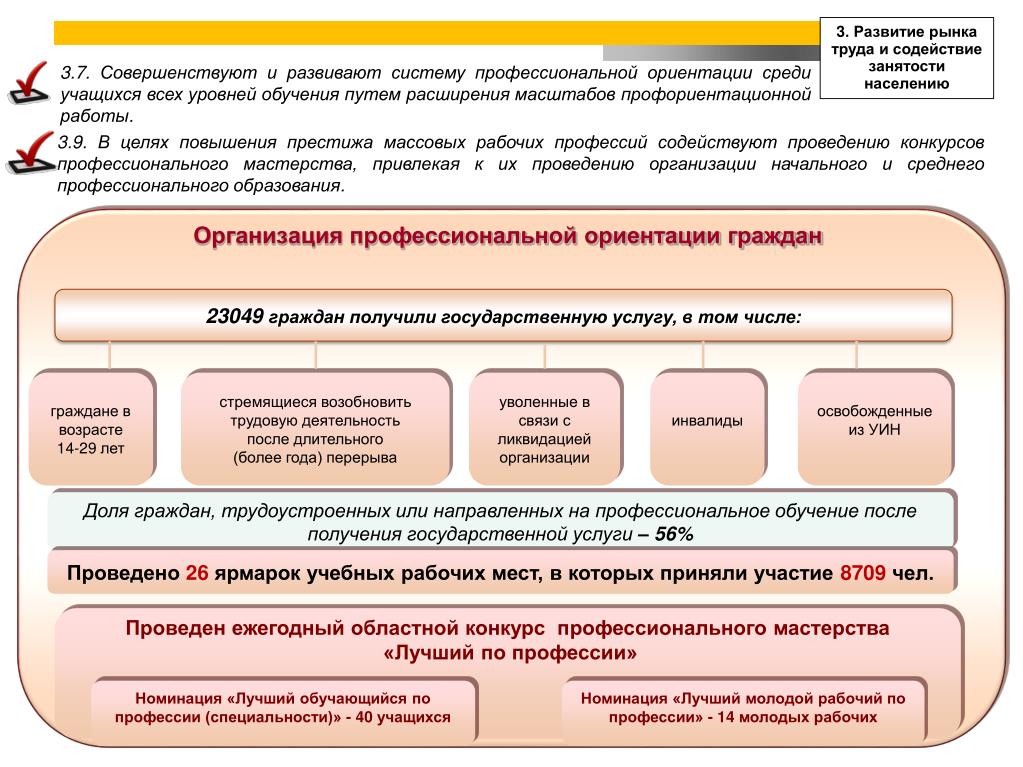 Услуга по организации профессиональной ориентации граждан