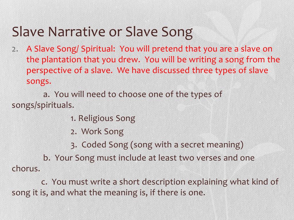 PPT Slave songs and Southern Plantations PowerPoint Presentation