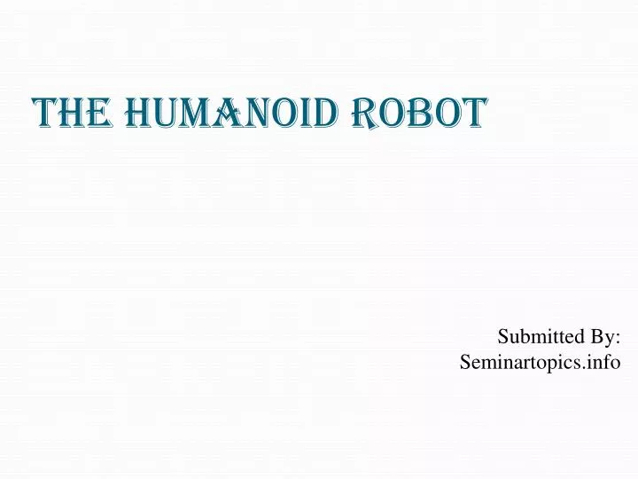 humanoid robot ppt