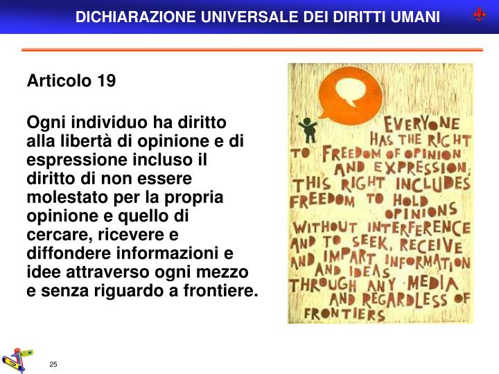 Articolo 19 Dichiarazione Universale Dei Diritti Umani