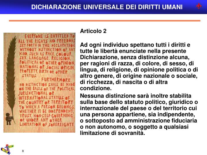 Articolo 2 Dichiarazione Universale Dei Diritti Umani
