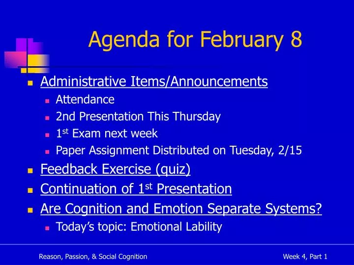 agenda for february 8 n.