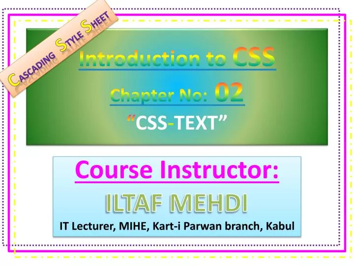 Ppt - Introduction To Css Chapter No 02 U201c Css