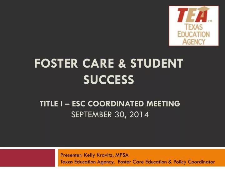 foster care student success title i esc coordinated meeting september 30 2014 n.