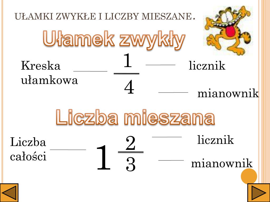 Ułamki Zwykłe I Liczby Mieszane PPT - P OWTÓRKA Z U Ł AMKÓW PowerPoint Presentation, free download - ID