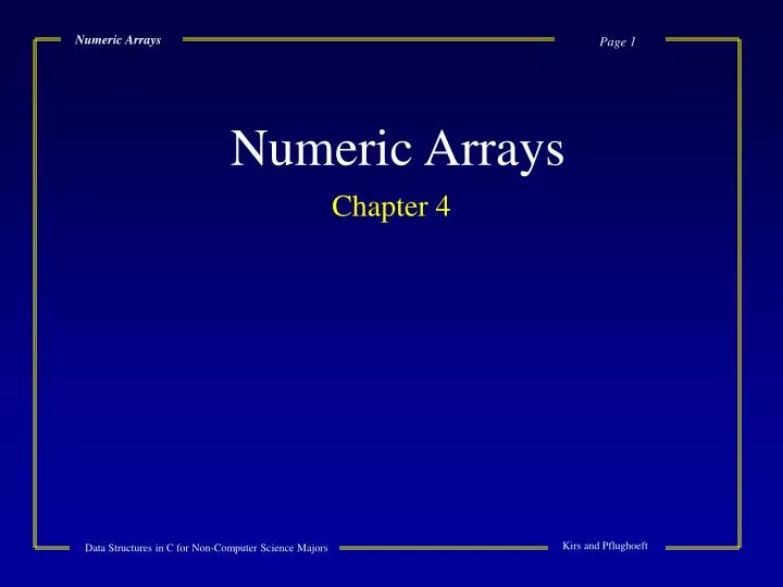 numeric arrays n.
