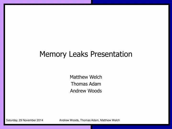 memory leaks presentation n.