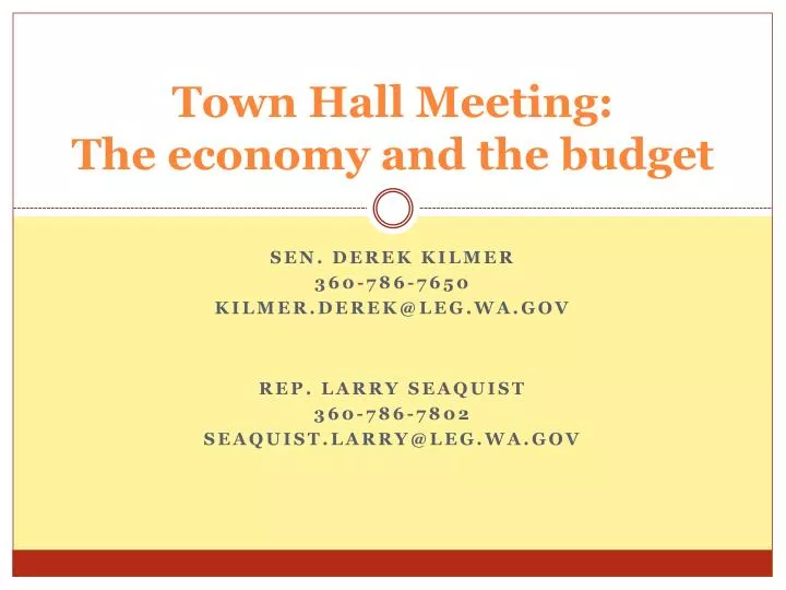 town hall meeting the economy and the budget n.