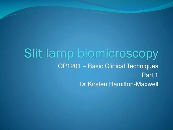 slit lamp biomicroscopy n.