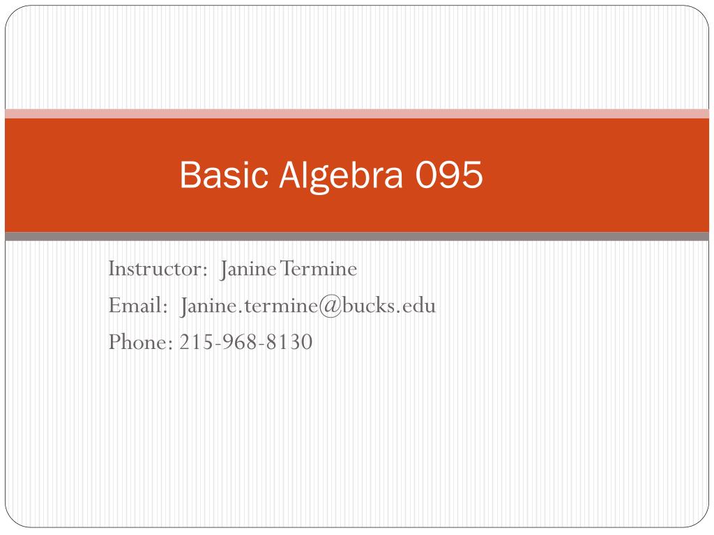 Ppt Basic Algebra 095 Powerpoint Presentation Free Download Id7029361