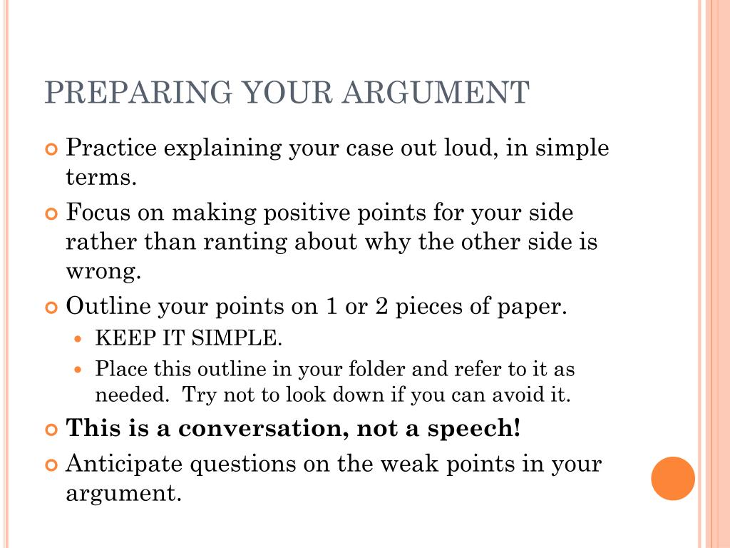 argumentative oral presentation