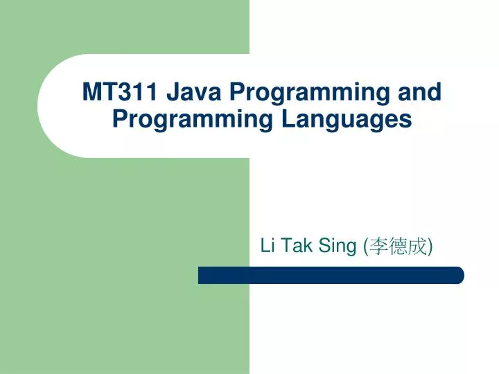 mt311 java programming and programming languages n.