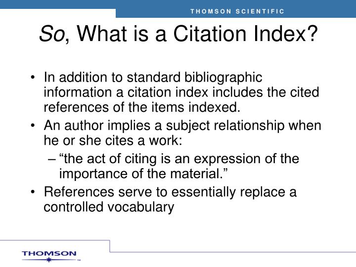 citation index of research paper