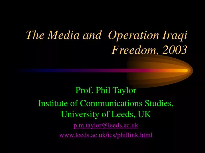 the media and operation iraqi freedom 2003 n.