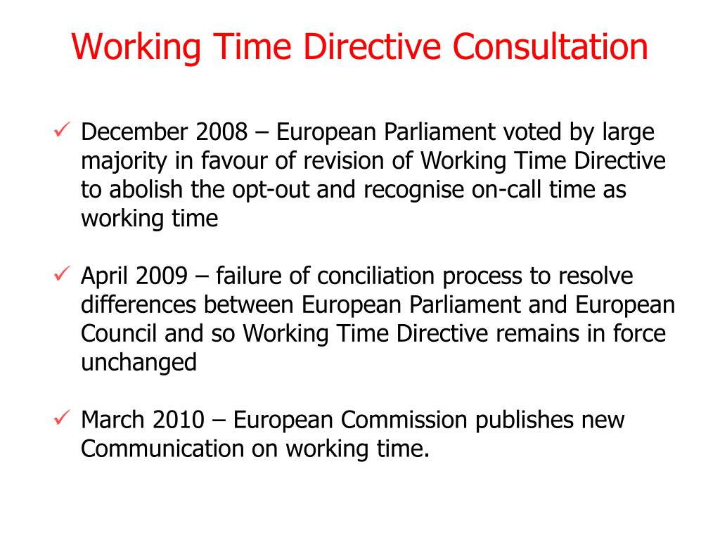 working time directive legislation