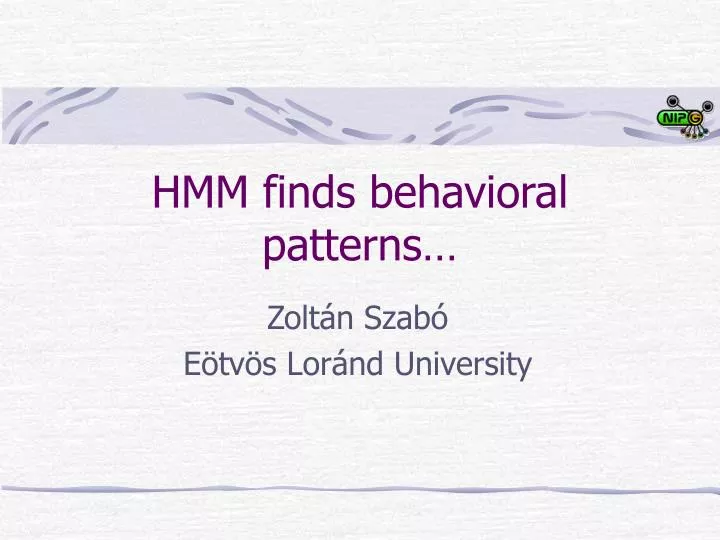 hmm finds behavioral patterns n.