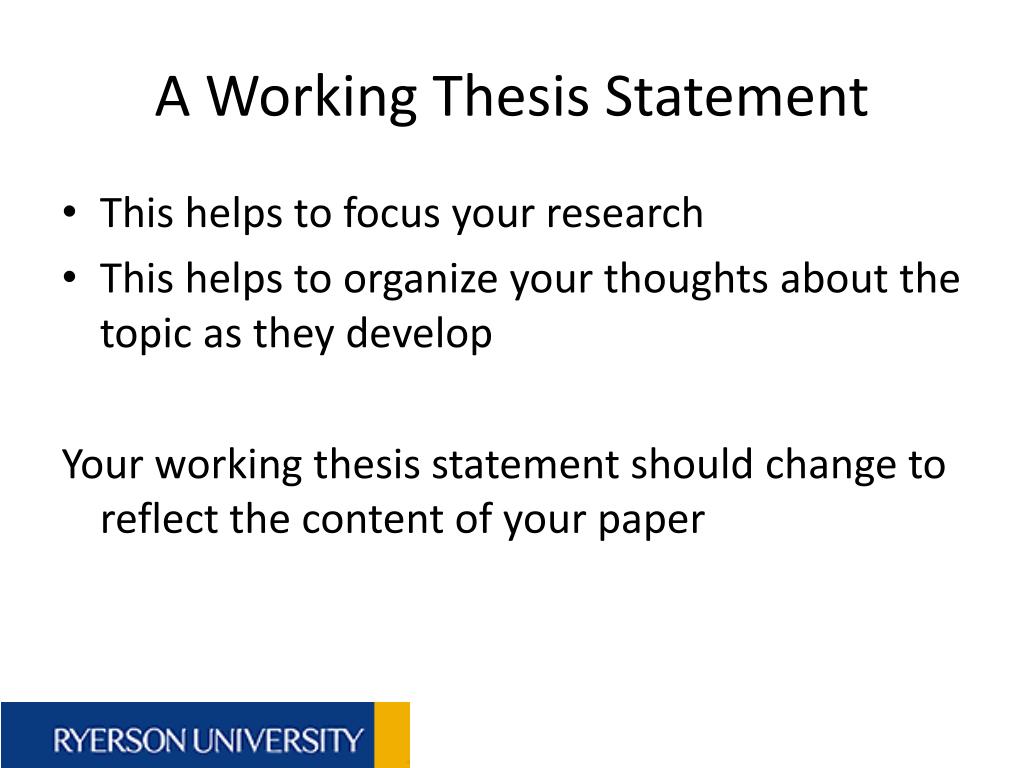 working thesis statement definition