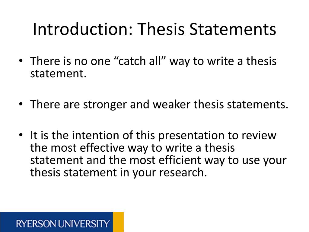 PPT - Writing Effective Thesis Statements PowerPoint Presentation