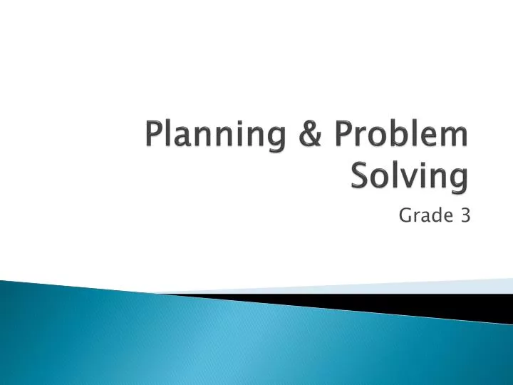 problem solving and planning