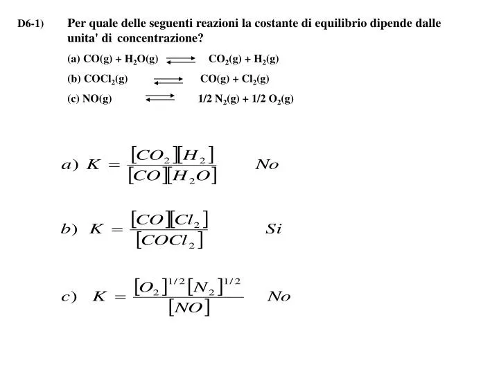 PPT - D6-2) Azoto ed idrogeno reagiscono formando ammoniaca secondo la ...