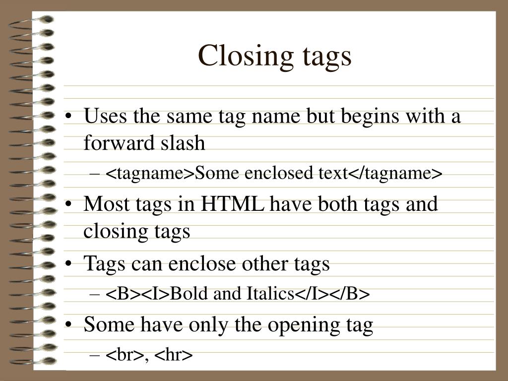Closing tag