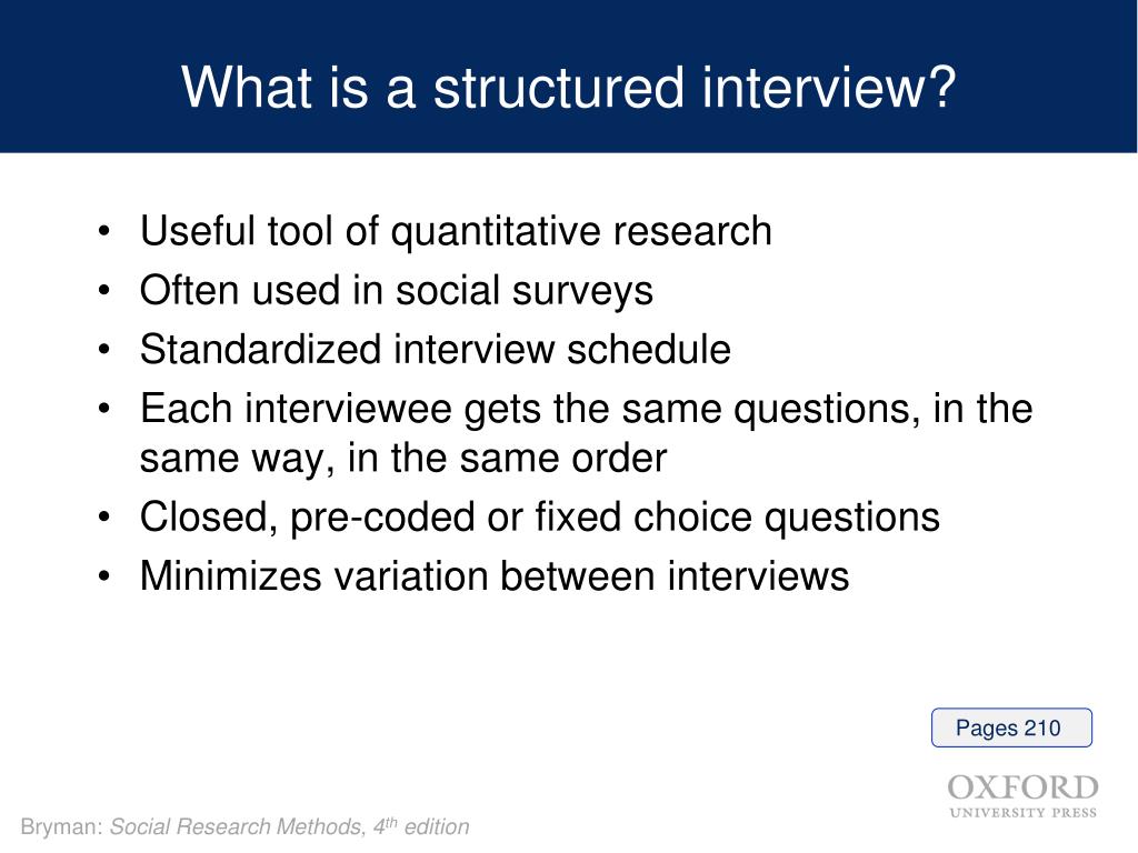structured interview in research example