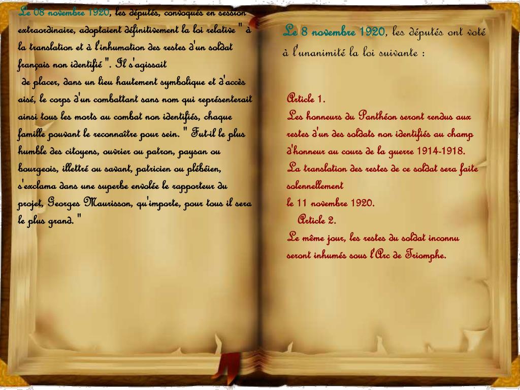 PPT - Histoire du Soldat Inconnu PowerPoint Presentation, free download