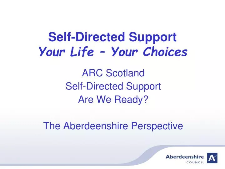 self directed support your life your choices n.