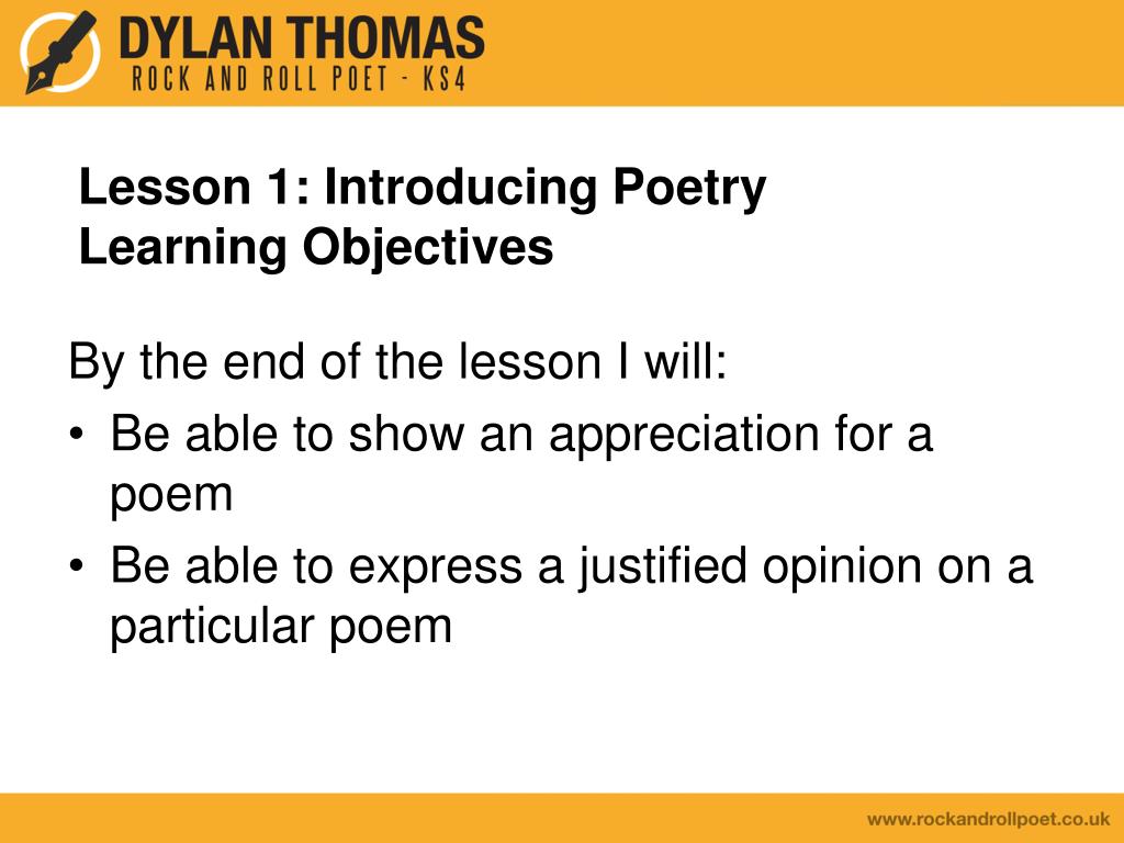 poetry writing objectives