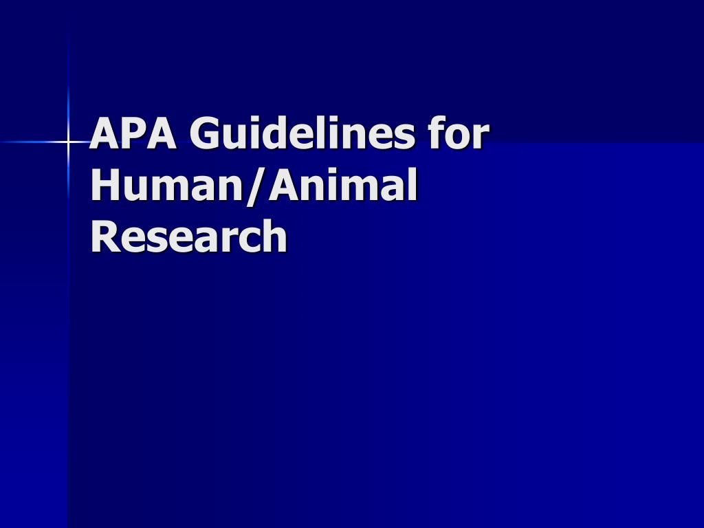 apa guidelines for research on animals
