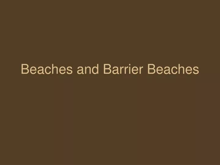 beaches and barrier beaches n.