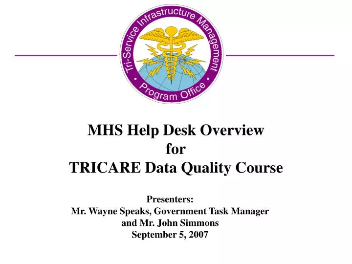 Ppt Mhs Help Desk Overview For Tricare Data Quality Course