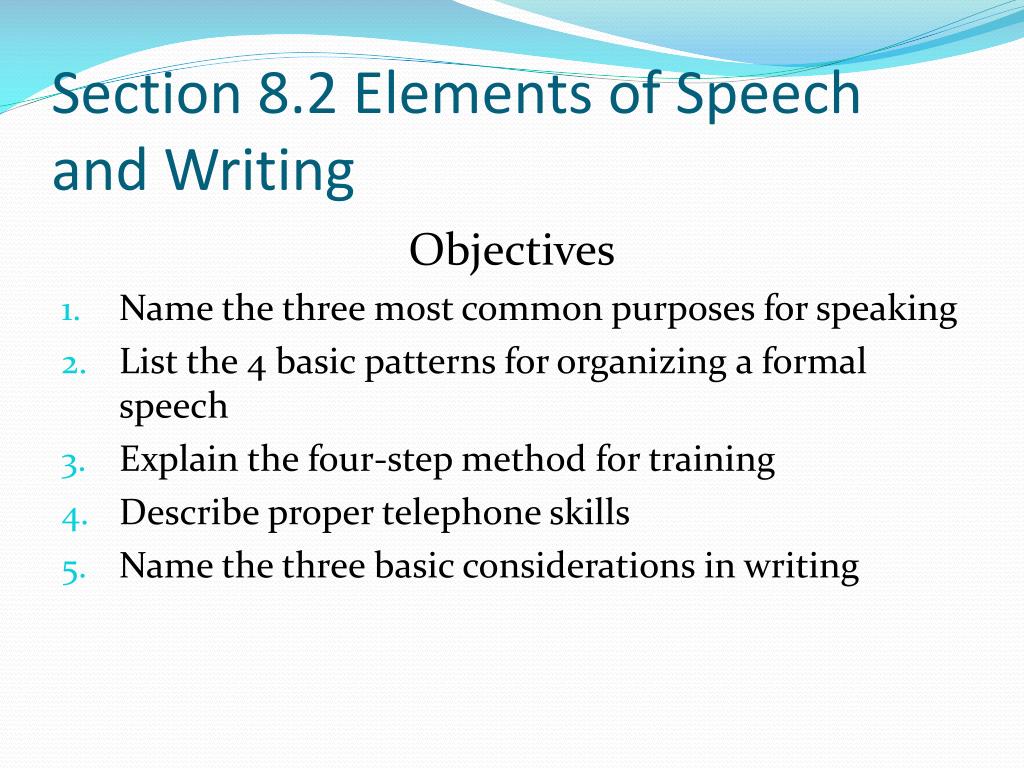 and effective speech should be organized around blank main points