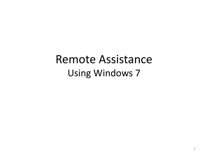 remote assistance using windows 7 n.
