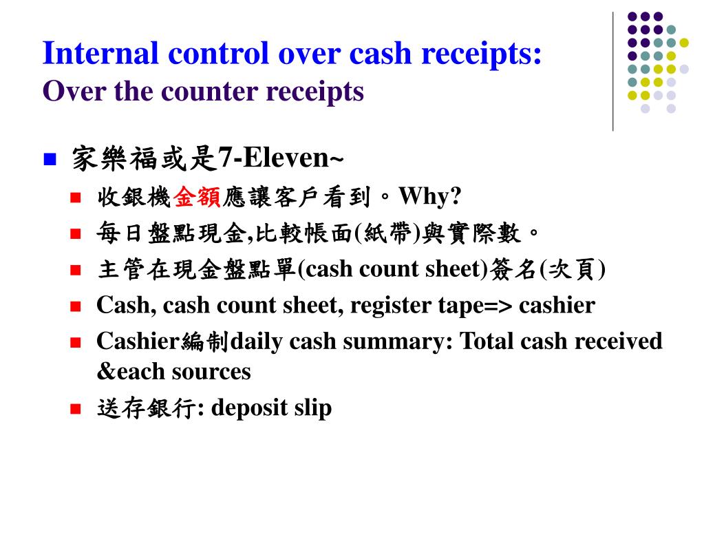 PPT CHAPTER 8 Internal control and Cash PowerPoint Presentation, free