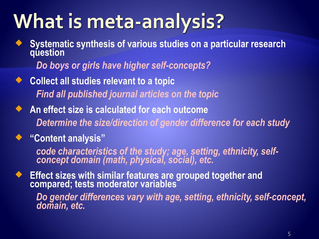 what is a meta analysis research article