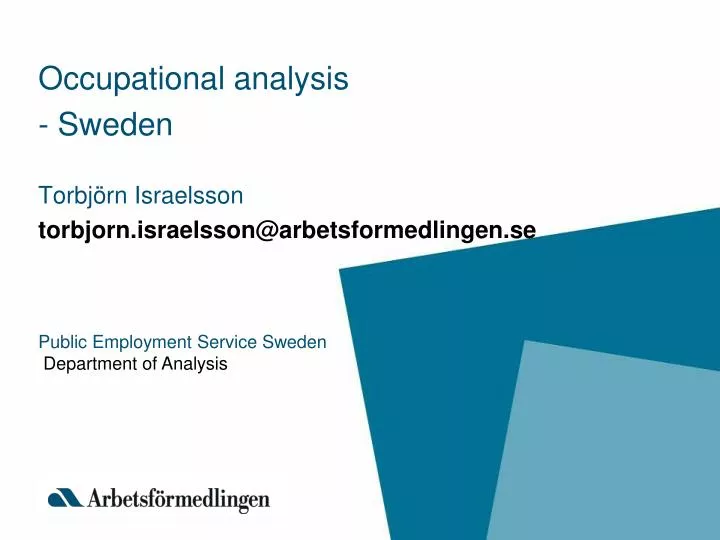 PPT - Occupational Analysis - Sweden Torbjörn Israelsson Torbjorn ...